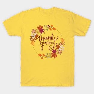 Thanksgiving Foliage Wreath T-Shirt